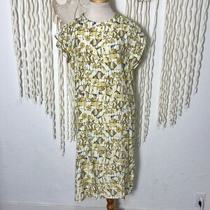 Sita Murt Printed Cap Sleeve Viscose Shift Dress Size 36